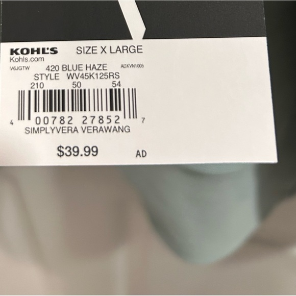 NWT Simply Vera Wang cowl neck Lightweight Top Sz XL blue haze $40 - Picture 4 of 5